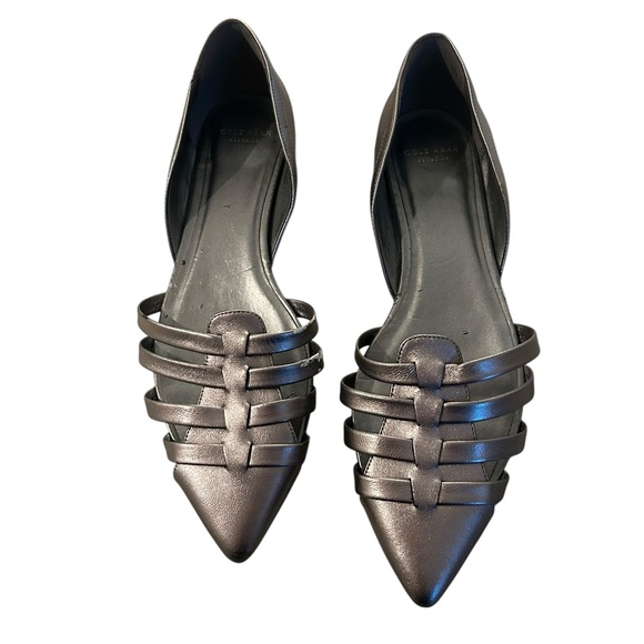 Cole Haan Women's Silver Strappy Flats size 8 - Picture 1 of 6